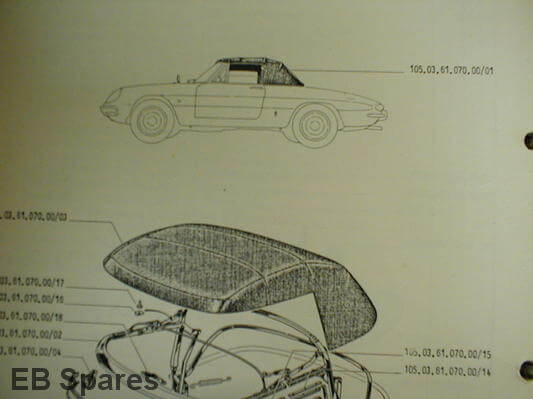 Duetto mohair hood for Alfa Romeo 105