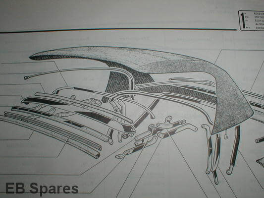 Kamm tail Spider mohair hood. for Alfa Romeo 105