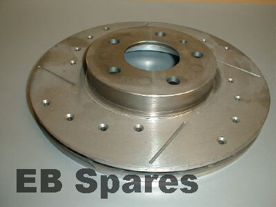 Drilled and grooved front discs.  Ts Spider early 257mm diameter 