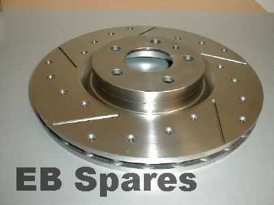 Drilled and grooved front discs. 284mm 